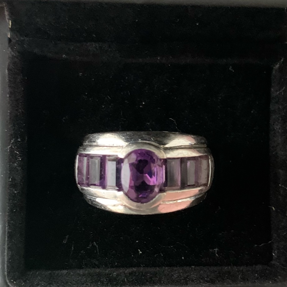Beautiful lab created amethyst ring
